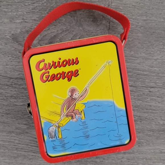 Vintage 1999 Curious George Mini Tin Lunch Box - Picture 1 of 4